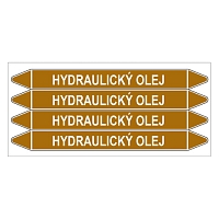 Značení potrubí, hydraulický olej,4 ks, 250 × 26 mm